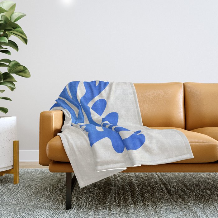 Marseille Blue: Matisse Color Paper Cutouts 03 Throw Blanket Gallery Image 1