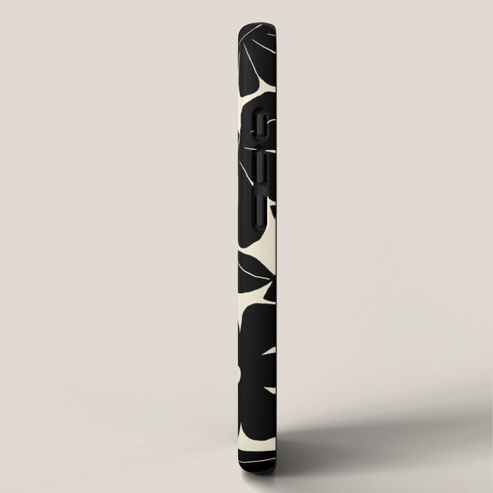 Black and White Retro Groovy Flowers  iPhone Case Gallery Image 2