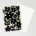 Black and White Retro Groovy Flowers  Stationery Card Gallery Image 2