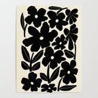 Black and White Retro Groovy Flowers  Poster Gallery Image 4