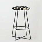 Black and White Retro Groovy Flowers  Stool Gallery Image 1