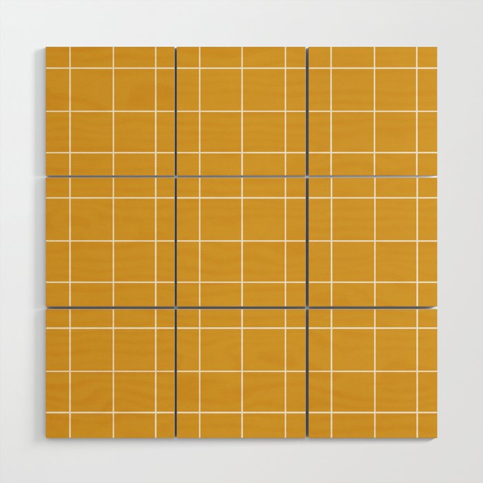 Grid (Mustard Yellow) Wood Wall Art Gallery Image 1