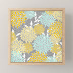 Floral Prints and Leaves, Gray, Yellow and Aqua Mini Art Print Gallery Image 1