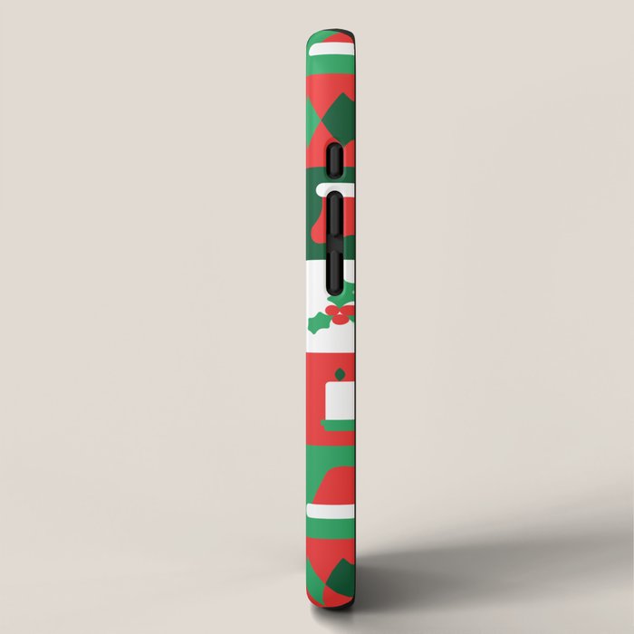 Christmas geometric mosaic art pattern iPhone Case Gallery Image 2