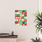 Christmas geometric mosaic art pattern Poster Gallery Image 2