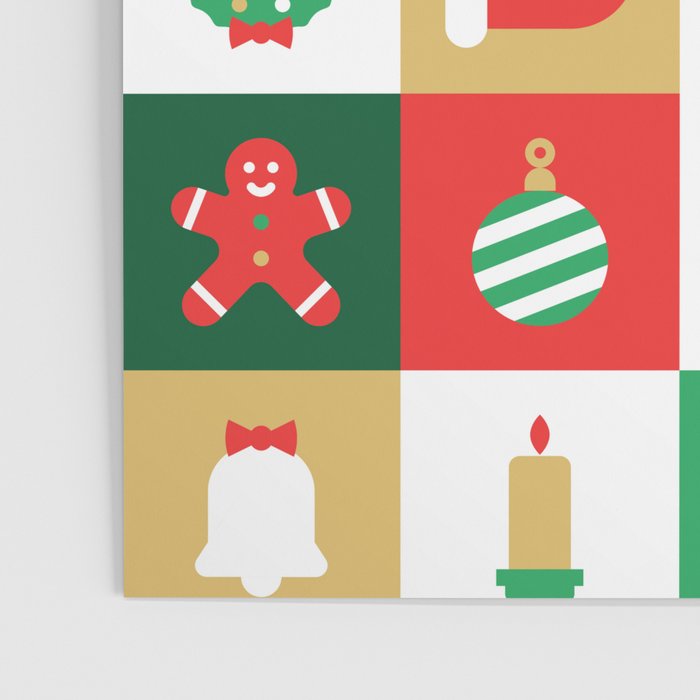 Christmas geometric mosaic art pattern Poster Gallery Image 3