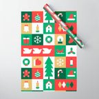 Christmas geometric mosaic art pattern Wrapping Paper Gallery Image 1