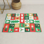 Christmas geometric mosaic art pattern Rug Gallery Image 1