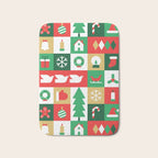 Christmas geometric mosaic art pattern Bath Mat Gallery Image 1