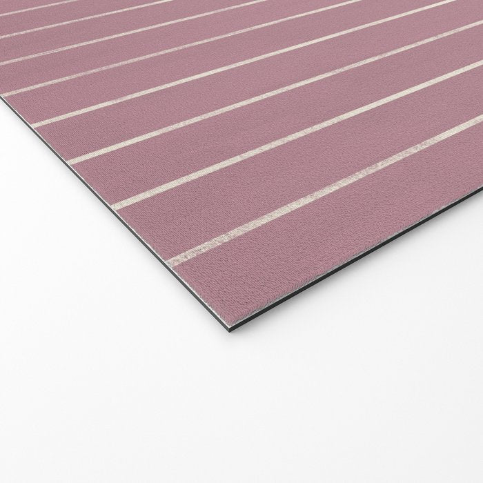 Romantic Botanica Coordinator - Thin Stripes in Rosewood Pink Welcome Mat Gallery Image 2