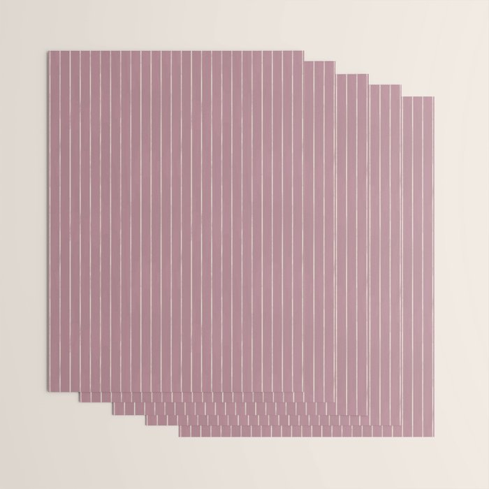 Romantic Botanica Coordinator - Thin Stripes in Rosewood Pink Wrapping Paper Gallery Image 3