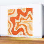 Tangerine Liquid Swirl Retro Abstract Pattern Wall Mural Gallery Image 2