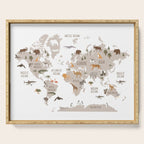 Kids World Map with Animals in White Serving Tray Gallery Image 1