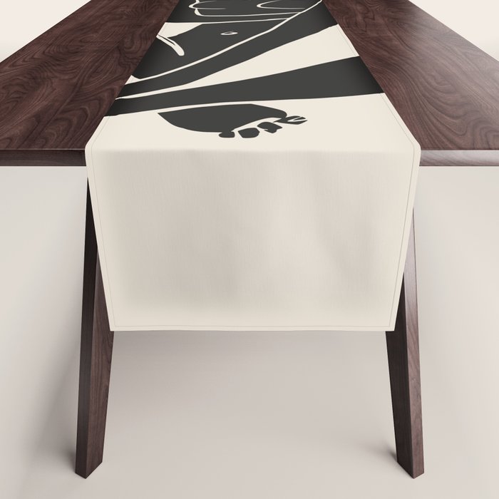 Sitting nude in black Table Runner Gallery Image 1