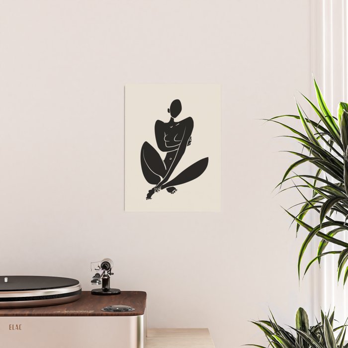 Sitting nude in black Poster Gallery Image 2