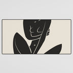 Sitting nude in black Desk Mat Gallery Image 3