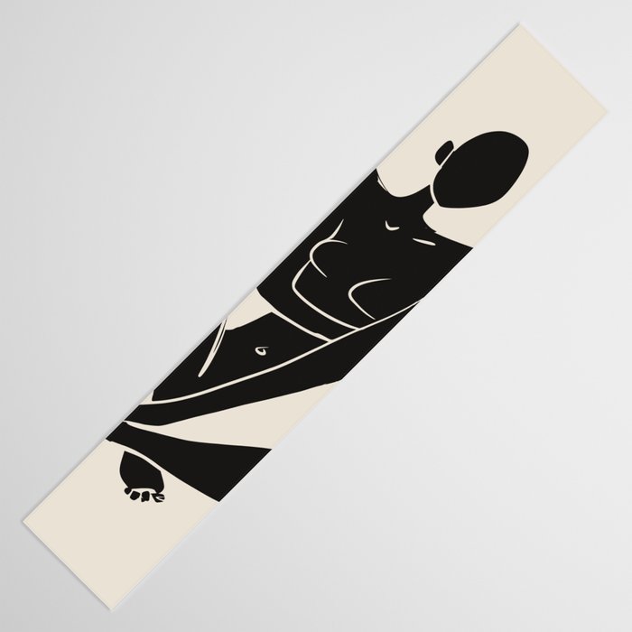 Sitting nude in black Table Runner Gallery Image 3