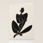 Sitting nude in black Stationery Card Gallery Image 2