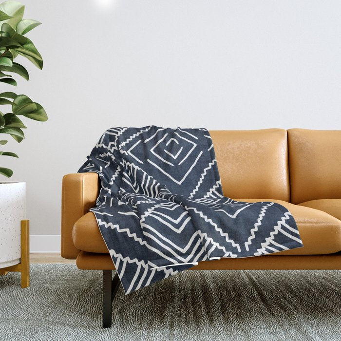 Beni in Navy Throw Blanket Gallery Image 1