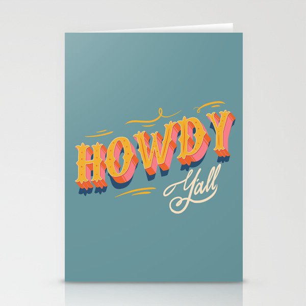 Howdy Y'all | Yellow Orange Blue Stationery Card Gallery Image 2
