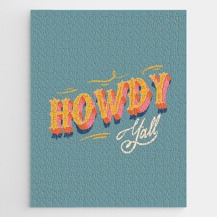 Howdy Y'all | Yellow Orange Blue Jigsaw Puzzle Gallery Image 1
