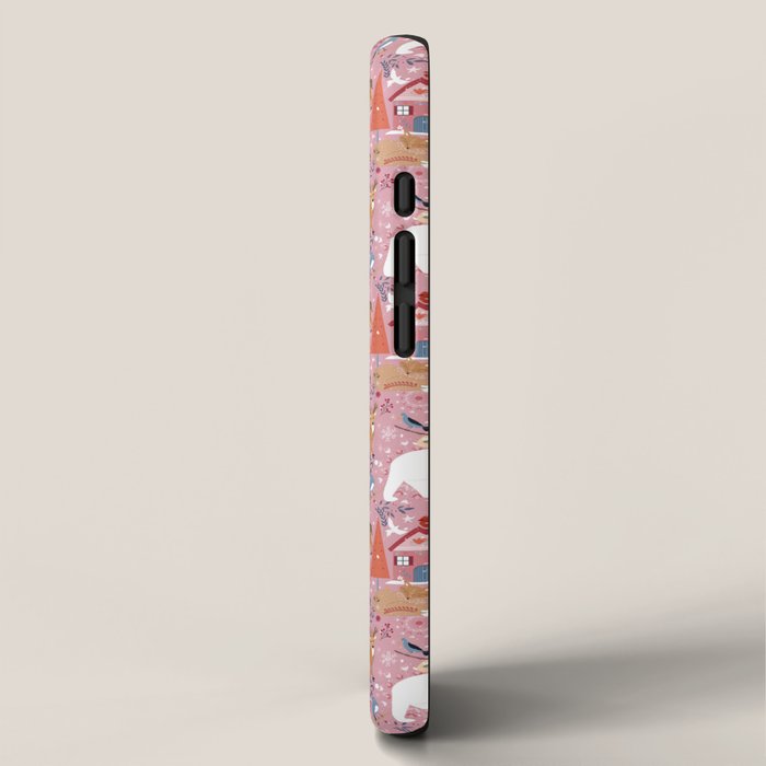 Colorful Scandinavian festive holiday animals iPhone Case Gallery Image 2