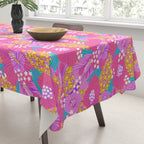 Bold Hibiscus Floral Hot Pink Summer Tablecloth Gallery Image 3