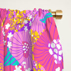 Bold Hibiscus Floral Hot Pink Summer Window Curtain Gallery Image 2