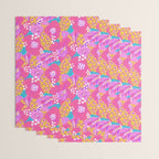 Bold Hibiscus Floral Hot Pink Summer Wrapping Paper Gallery Image 3