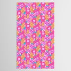 Bold Hibiscus Floral Hot Pink Summer Tablecloth Gallery Image 2