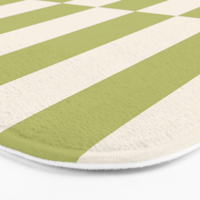 Duo II - Butter and Green Stripes Bath Mat Gallery Image 3