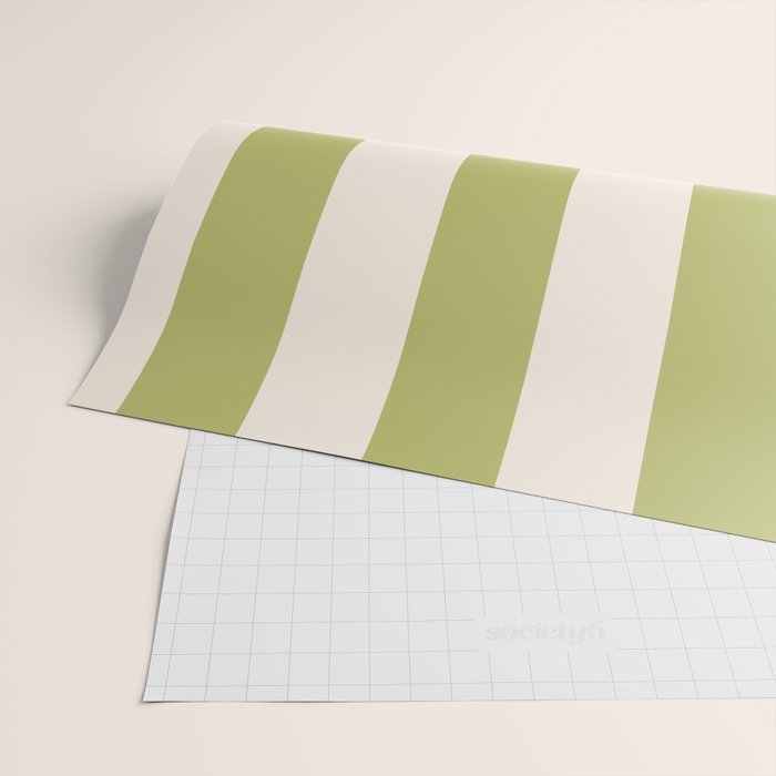 Duo II - Butter and Green Stripes Wrapping Paper Gallery Image 2