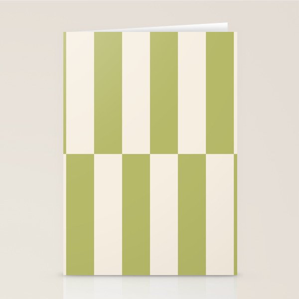 Duo II - Butter and Green Stripes Stationery Card Gallery Image 2