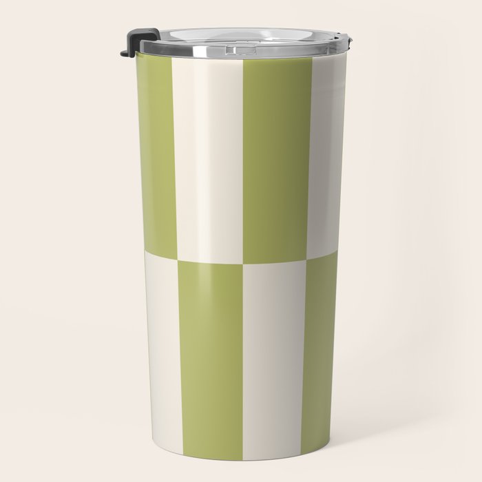Duo II - Butter and Green Stripes Travel Mug Gallery Image 3