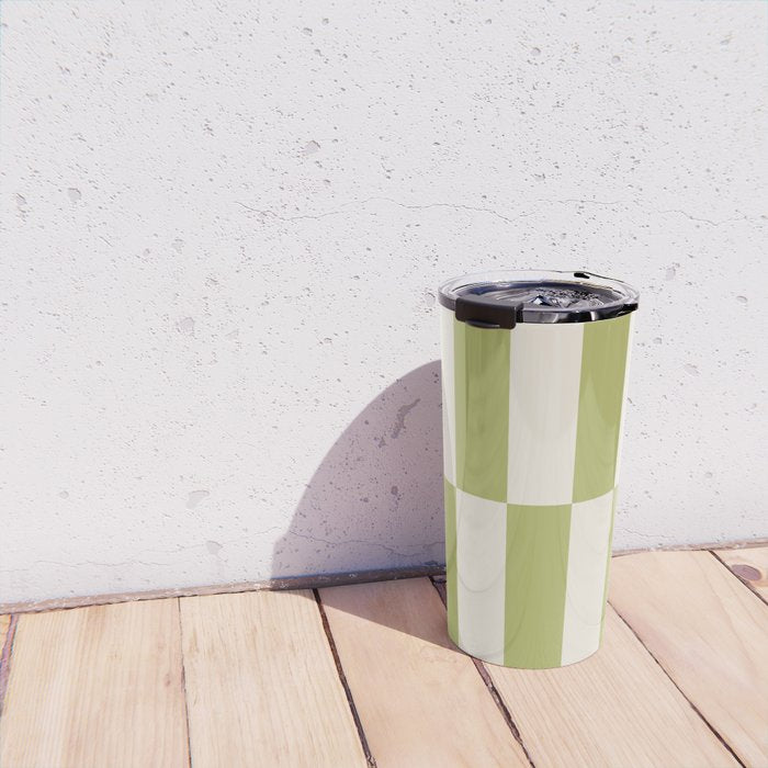Duo II - Butter and Green Stripes Travel Mug Gallery Image 4
