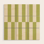 Duo II - Butter and Green Stripes Wood Wall Art Gallery Image 2