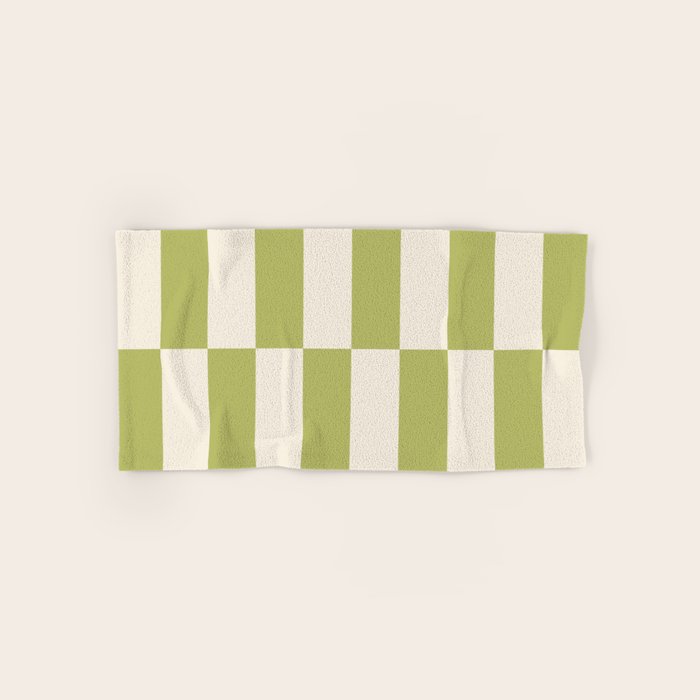 Duo II - Butter and Green Stripes Bath Towel
