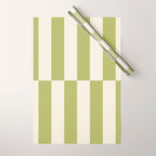 Duo II - Butter and Green Stripes Wrapping Paper Gallery Image 1