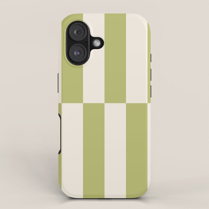 Duo II - Butter and Green Stripes iPhone Case Gallery Image 1