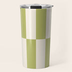 Duo II - Butter and Green Stripes Travel Mug Gallery Image 1