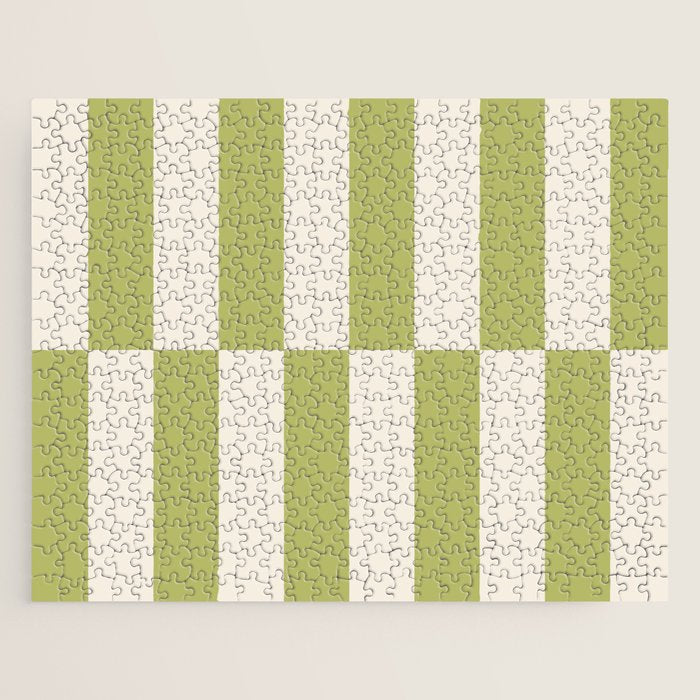 Duo II - Butter and Green Stripes Jigsaw Puzzle Gallery Image 1