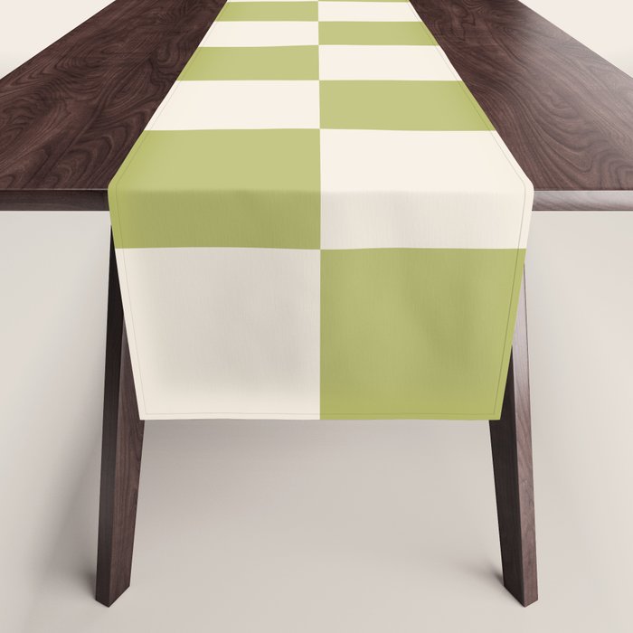Duo II - Butter and Green Stripes Table Runner Gallery Image 1