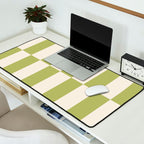 Duo II - Butter and Green Stripes Desk Mat Gallery Image 2