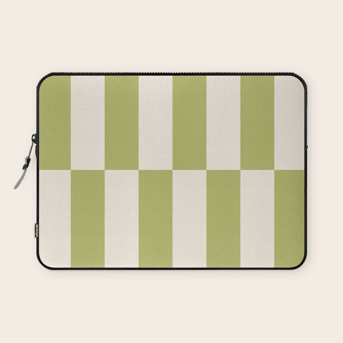 Duo II - Butter and Green Stripes Laptop Sleeve Gallery Image 1