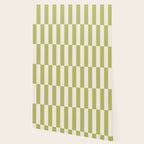 Duo II - Butter and Green Stripes Wallpaper Gallery Image 2