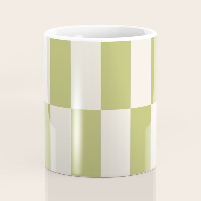 Duo II - Butter and Green Stripes Coffee Mug Gallery Image 4