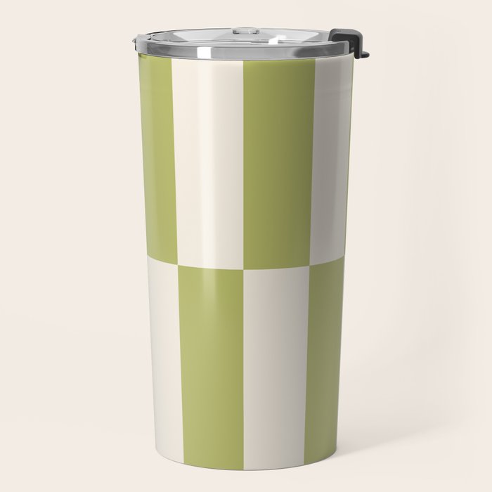 Duo II - Butter and Green Stripes Travel Mug Gallery Image 2