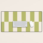 Duo II - Butter and Green Stripes Desk Mat Gallery Image 1