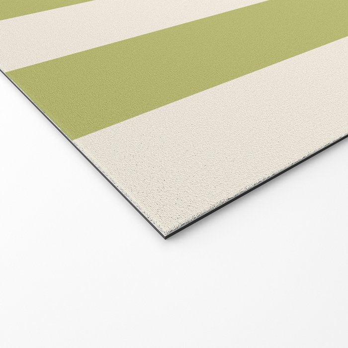 Duo II - Butter and Green Stripes Welcome Mat Gallery Image 2