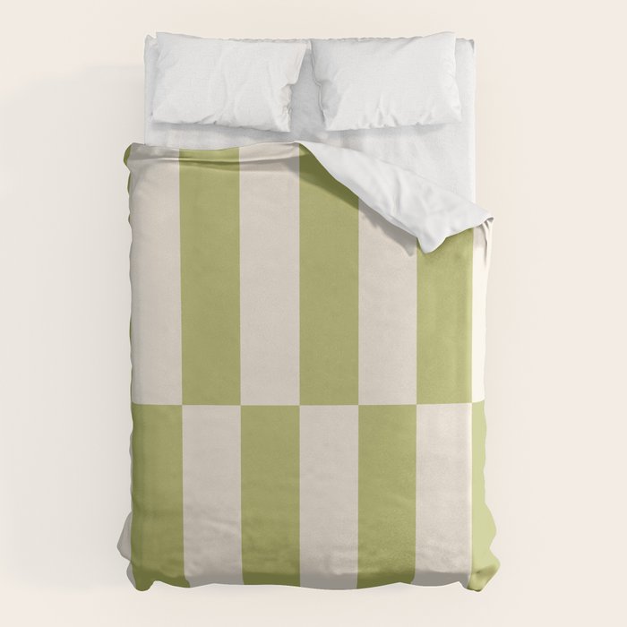 Duo II - Butter and Green Stripes Duvet Cover Gallery Image 6